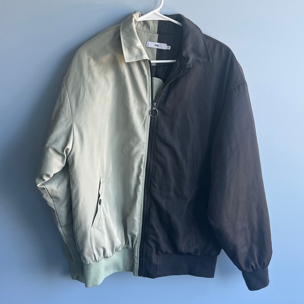 Adika Black and green ColorBlock bomber Jacket